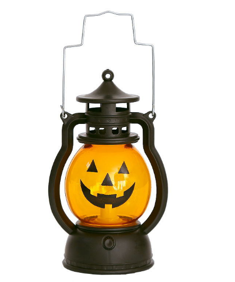 Halloween Portable Pumpkin Oil Lamp with Skull Design